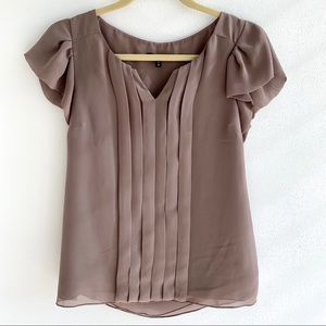 Express Short Sleeve Taupe Blouse